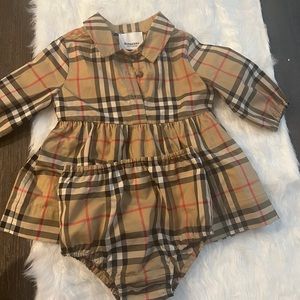 Baby girls authentic Burberry outfit worn once. Was 300 brand new :)